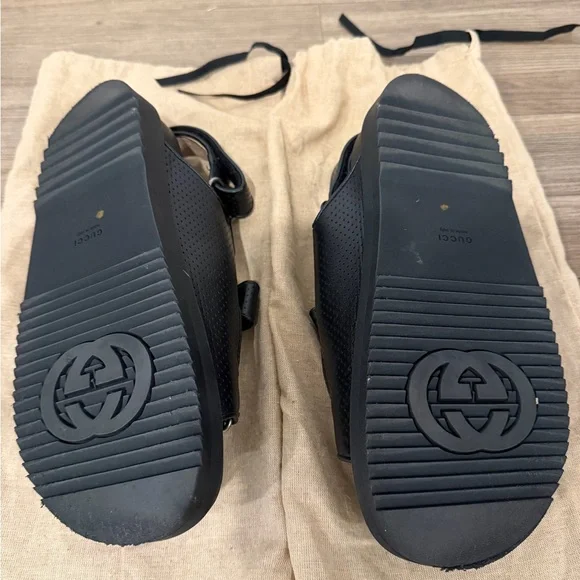 Gucci Black Leather Sandals - Picture 4 of 6